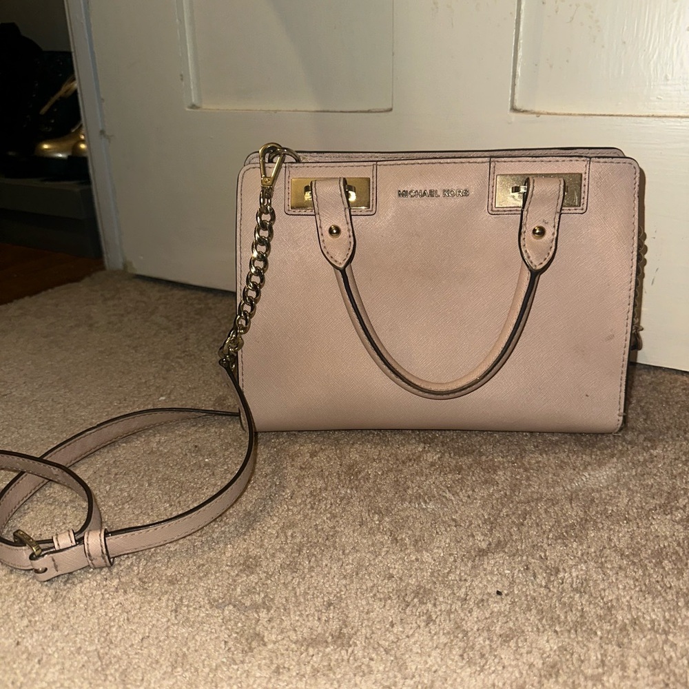 Michael Kors Blush Satchel with Gold Accents